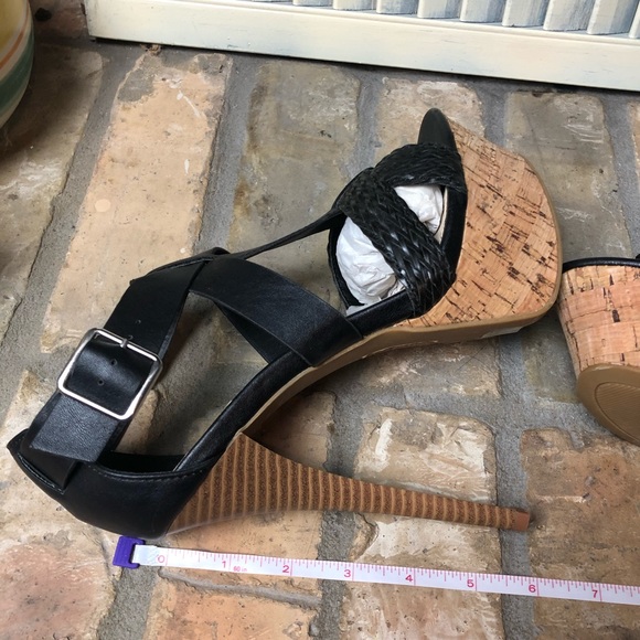 ANNE MICHELLE platform high heels black straps 7.5 - Picture 11 of 11